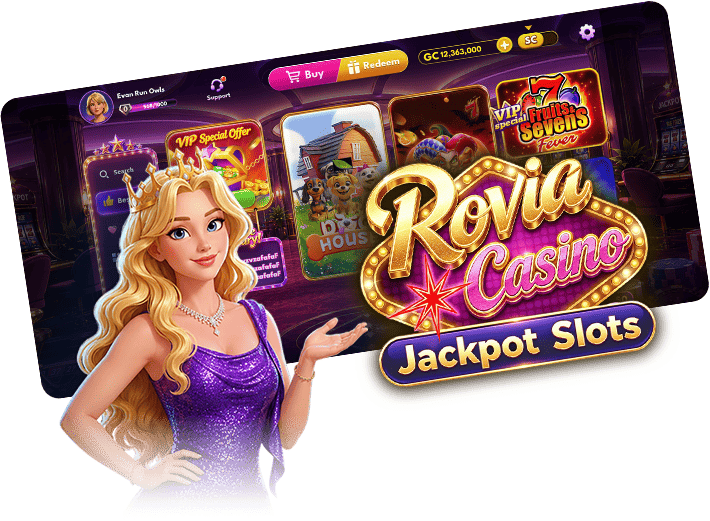 Rovia Casino mobile app mockup